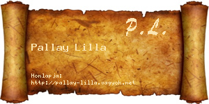 Pallay Lilla névjegykártya